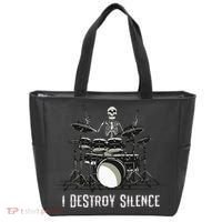 Skeleton Drummer Skull Drum Set Metal Rock Band Tote Bag thumb 0