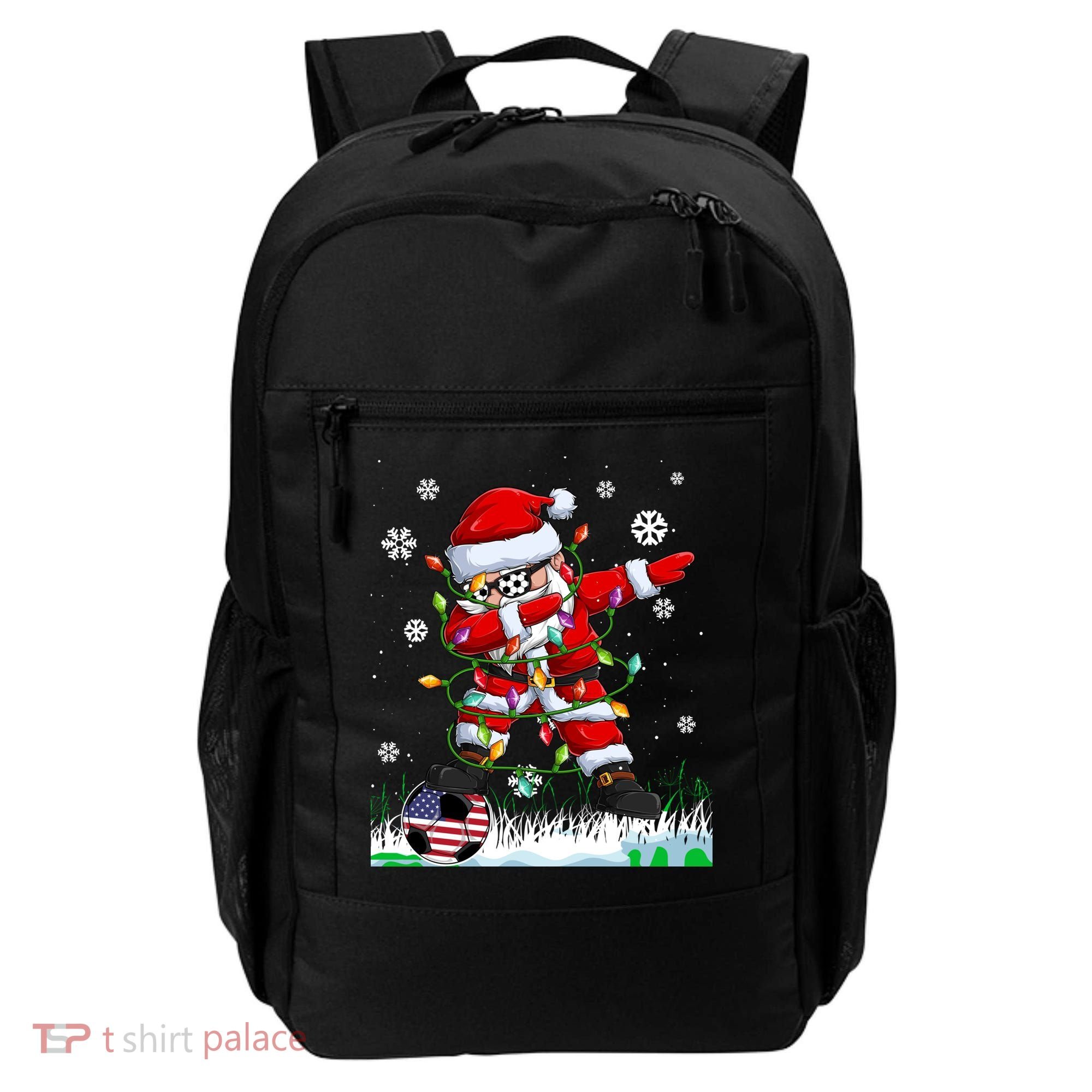 Soccer Dabbing Santa Usa Flag Ugly Christmas Sweater Gift Backpack