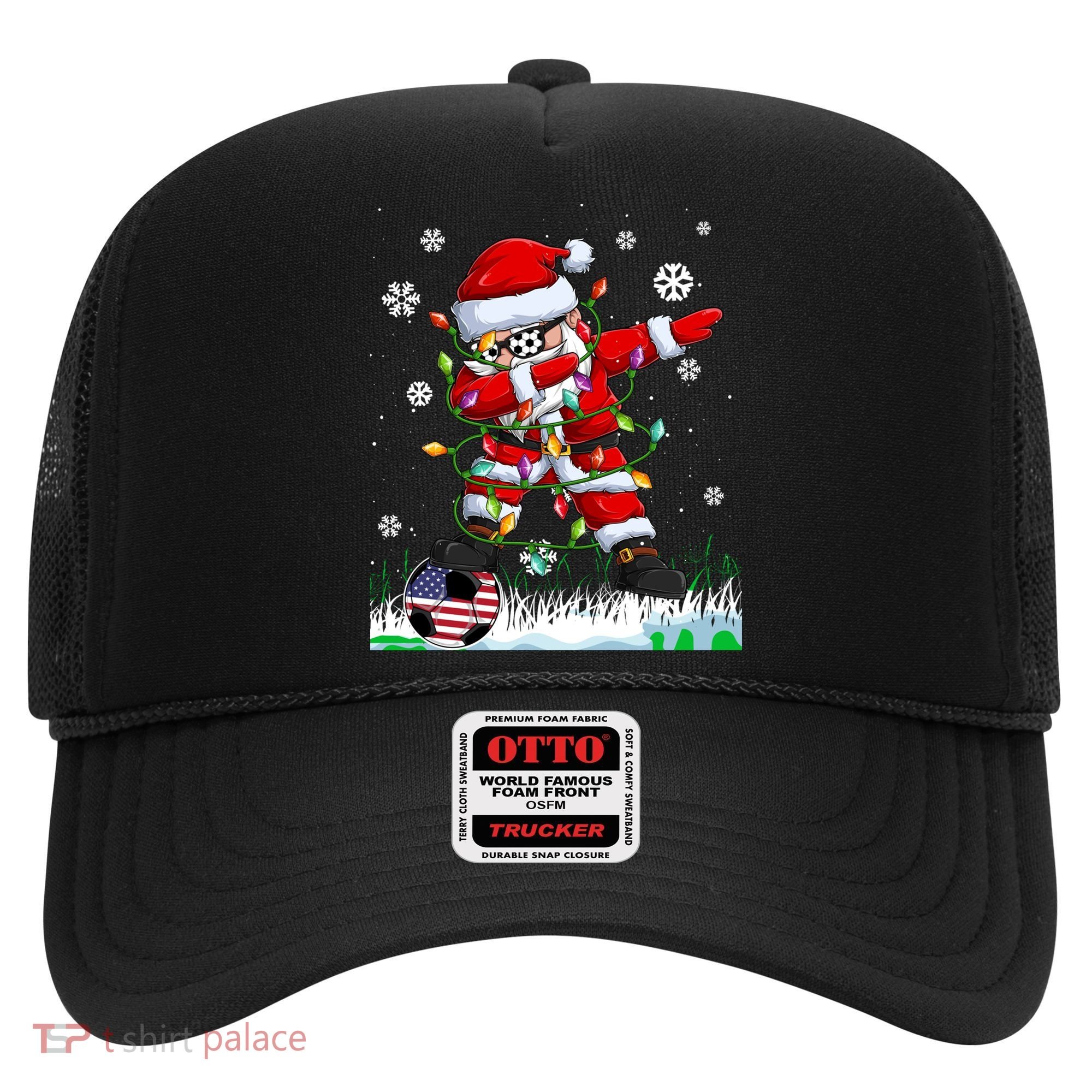 Soccer Dabbing Santa Usa Flag Ugly Christmas Sweater Gift Hat