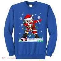 Soccer Dabbing Santa Usa Flag Ugly Christmas Sweater Gift Sweatshirt thumb 0