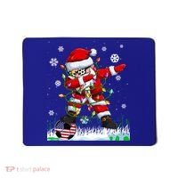 Soccer Dabbing Santa Usa Flag Ugly Christmas Sweater Gift Mousepad thumb 0
