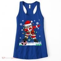 Soccer Dabbing Santa Usa Flag Ugly Christmas Sweater Gift Women's Tank Top thumb 0