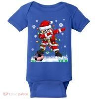 Soccer Dabbing Santa Usa Flag Ugly Christmas Sweater Gift Baby Bodysuit thumb 0