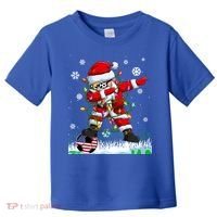 Soccer Dabbing Santa Usa Flag Ugly Christmas Sweater Gift Toddler T-Shirt thumb 0