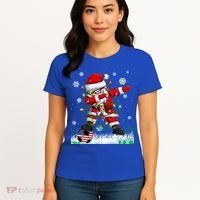 Soccer Dabbing Santa Usa Flag Ugly Christmas Sweater Gift Women's T-Shirt thumb 4