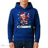 Soccer Dabbing Santa Usa Flag Ugly Christmas Sweater Gift Kids Hoodie thumb 4