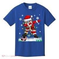 Soccer Dabbing Santa Usa Flag Ugly Christmas Sweater Gift Kids T-Shirt thumb 0