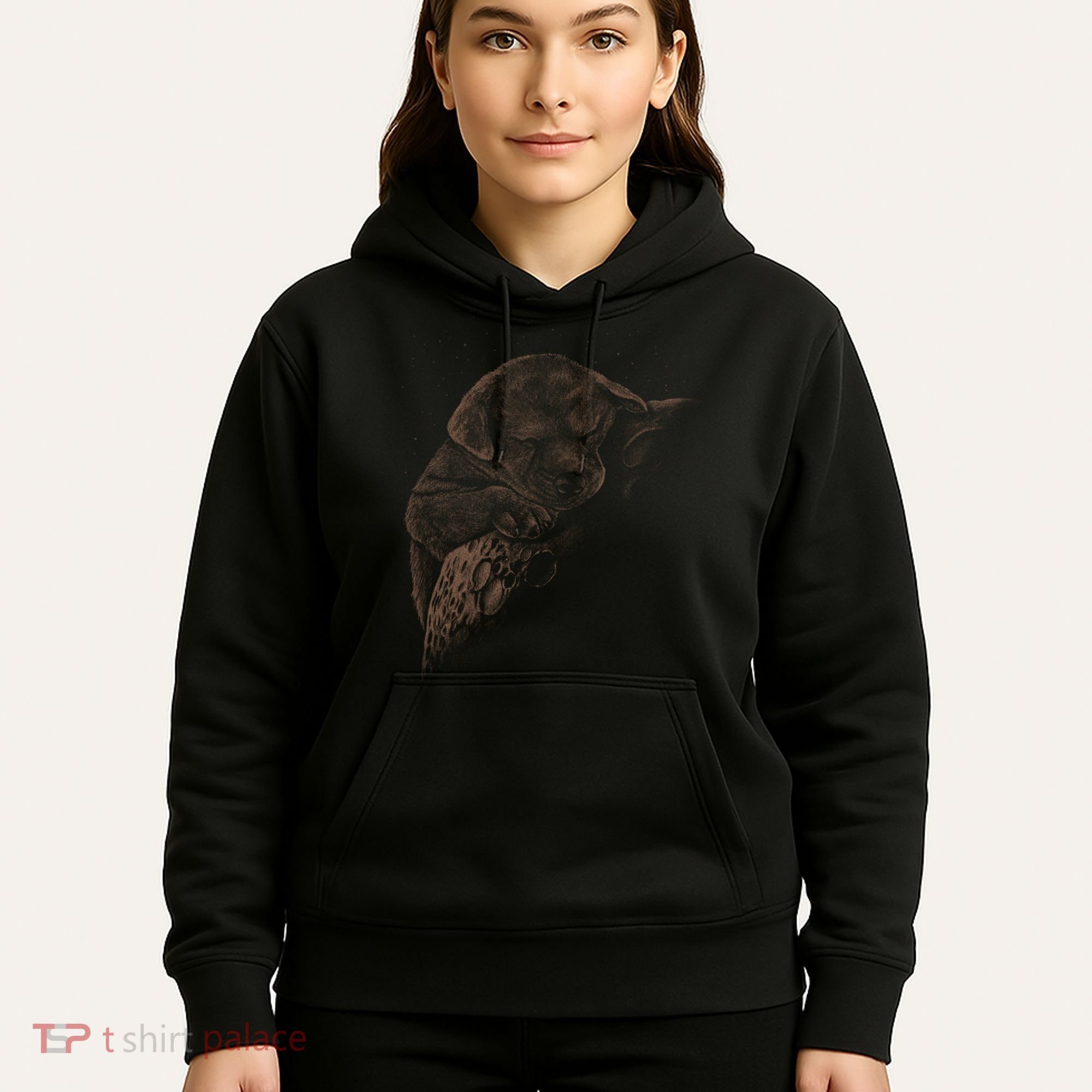 Sweet Dog Sleeping On Moon Hoodie