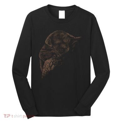 Sweet Dog Sleeping On Moon Long Sleeve Shirt