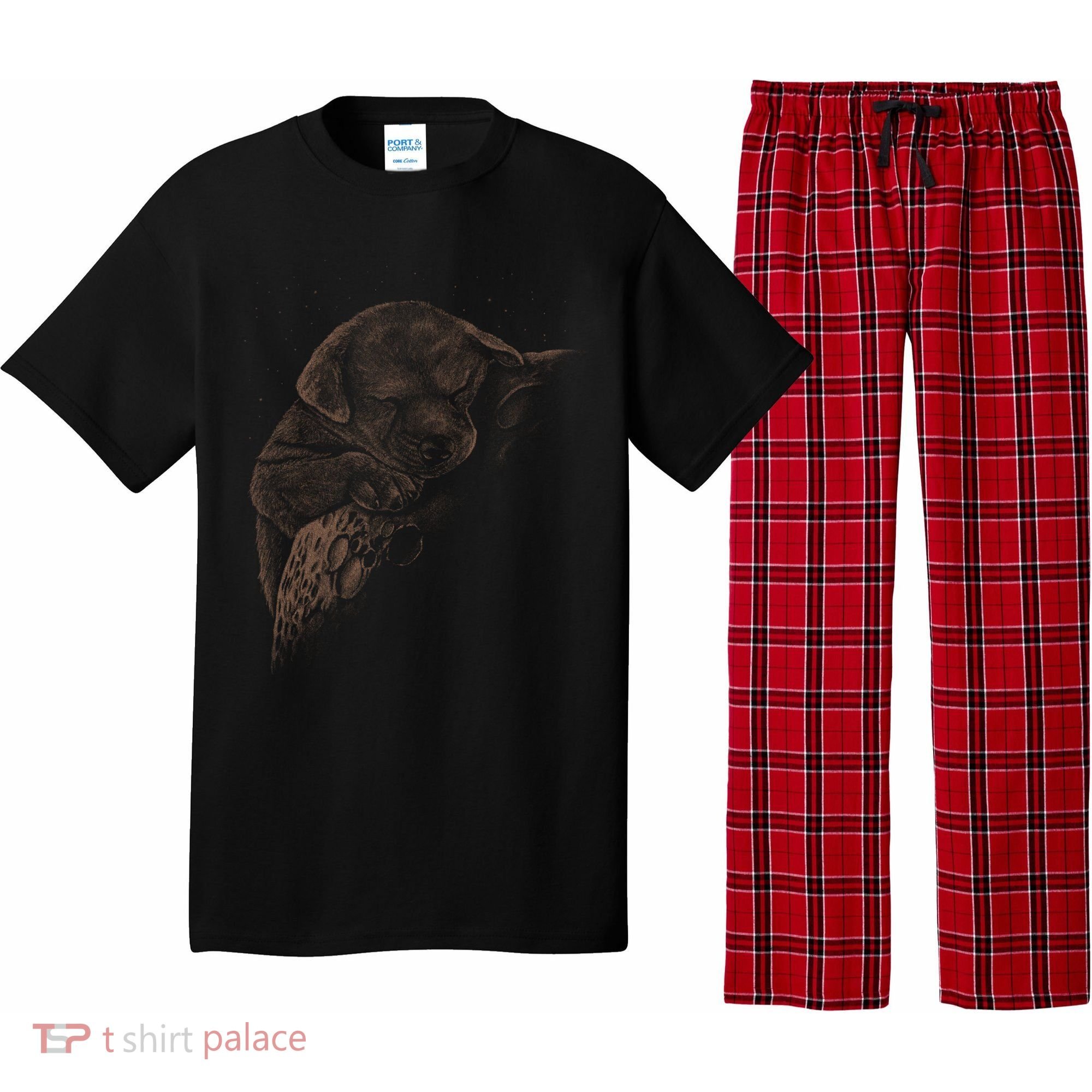 Sweet Dog Sleeping On Moon Pajama Set