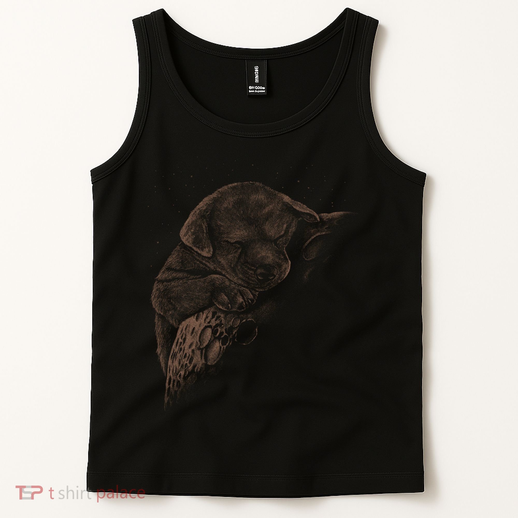 Sweet Dog Sleeping On Moon Tank Top