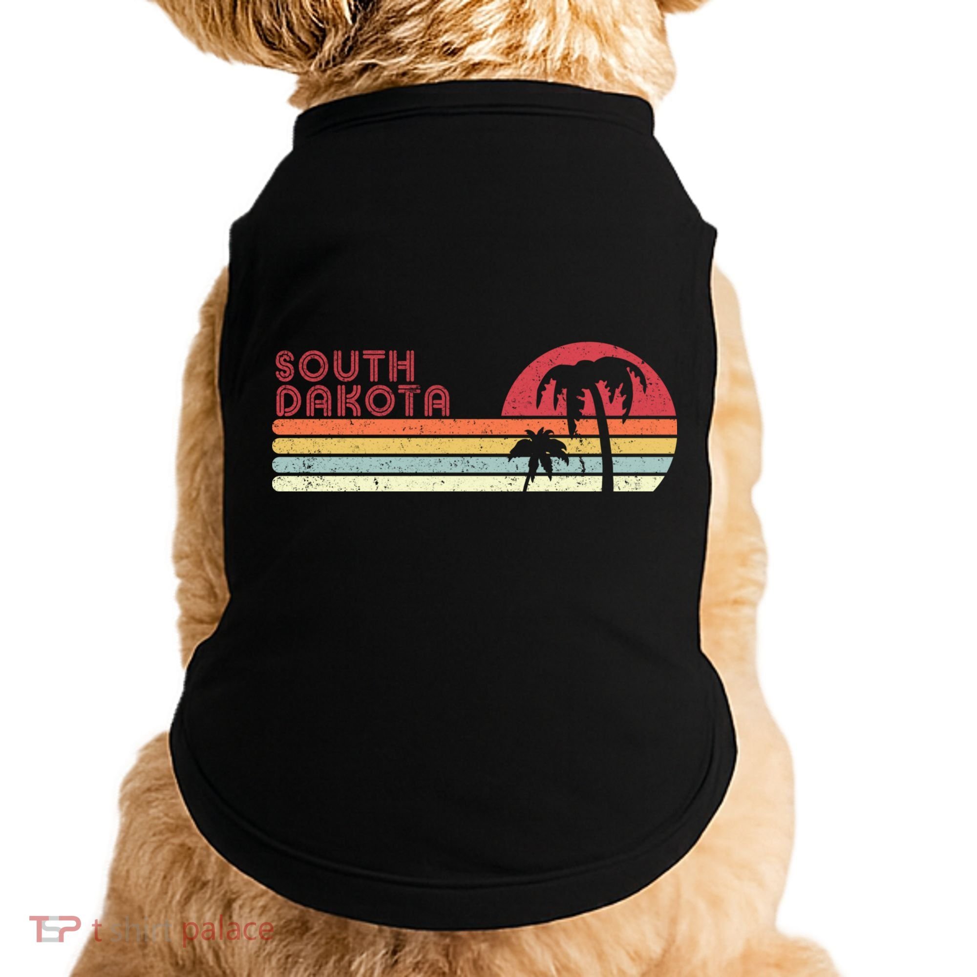South Dakota Shirt. Retro Style SD, USA Doggie Tank