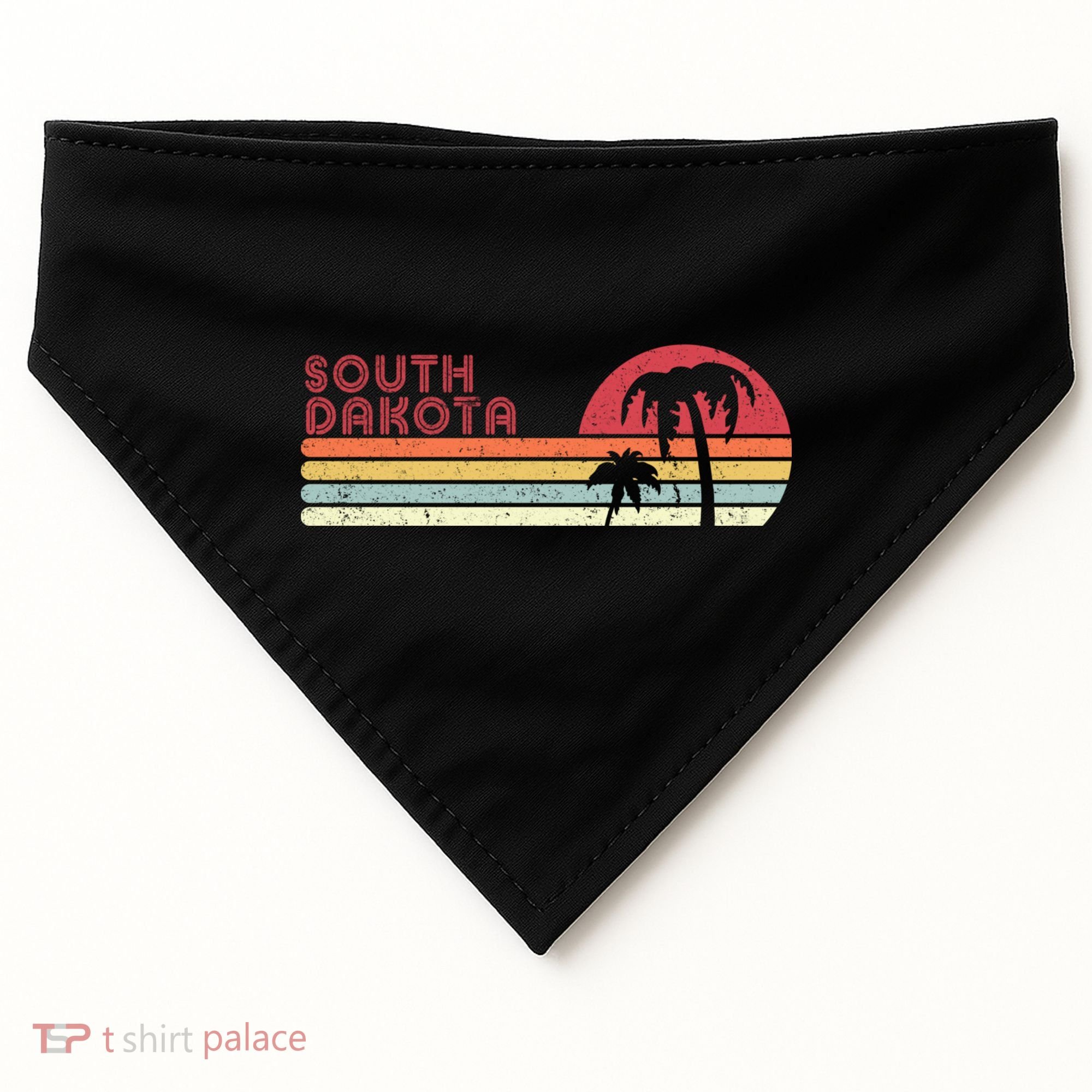 South Dakota Shirt. Retro Style SD, USA USA-Made Doggie Bandana
