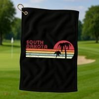 South Dakota Shirt. Retro Style SD, USA Golf Towel thumb 1