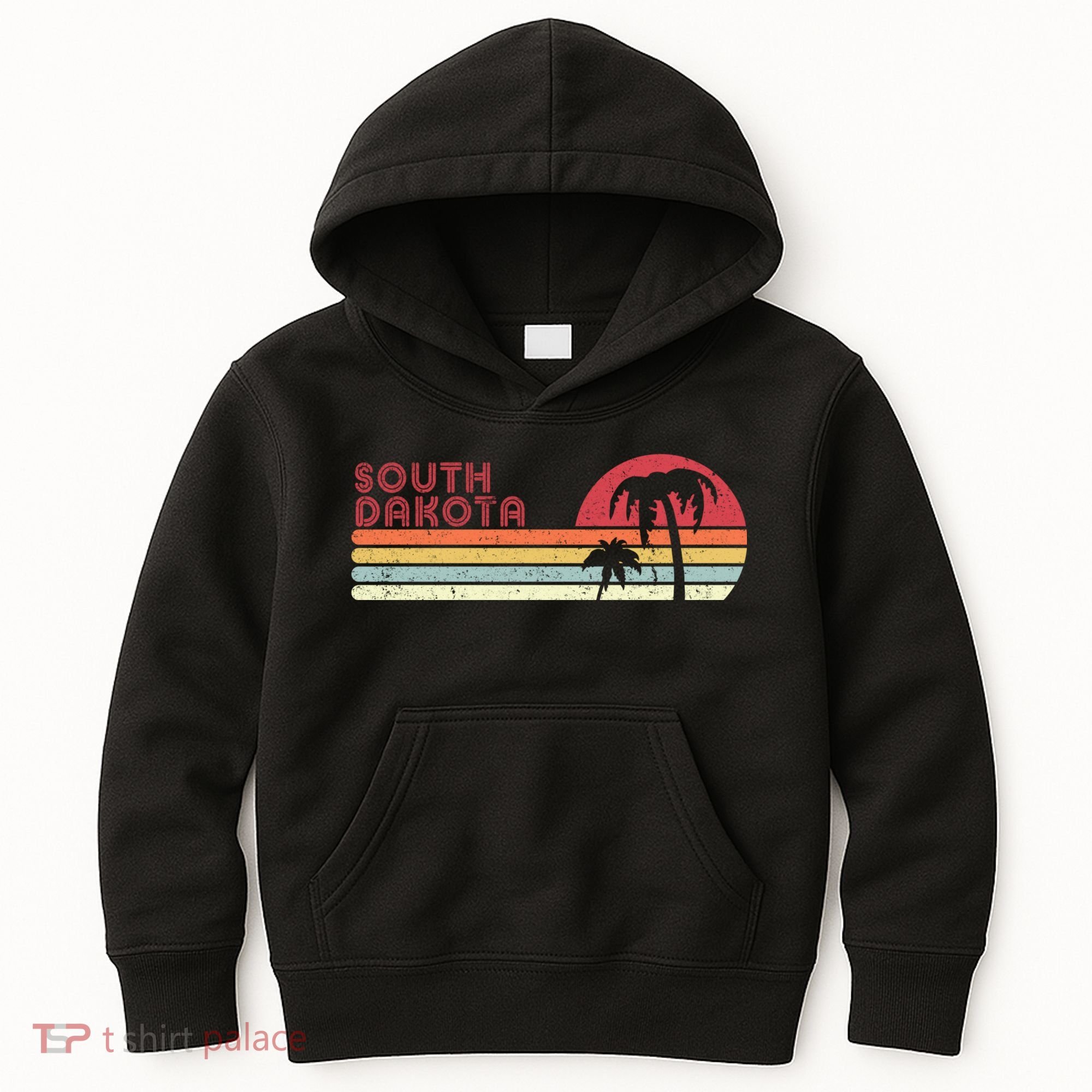 South Dakota Shirt. Retro Style SD, USA Kids Hoodie