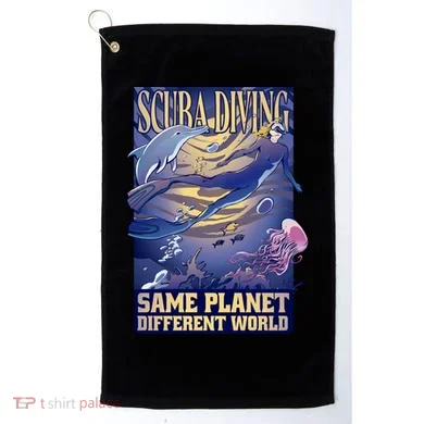 Scuba Diving Same Planet Different World Golf Towel
