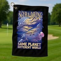 Scuba Diving Same Planet Different World Golf Towel thumb 1