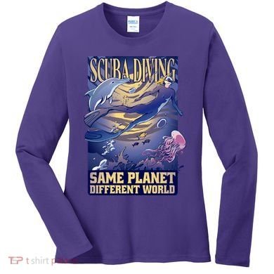 Scuba Diving Same Planet Different World Women's Long Sleeve Shirt