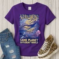 Scuba Diving Same Planet Different World Women's T-Shirt thumb 3
