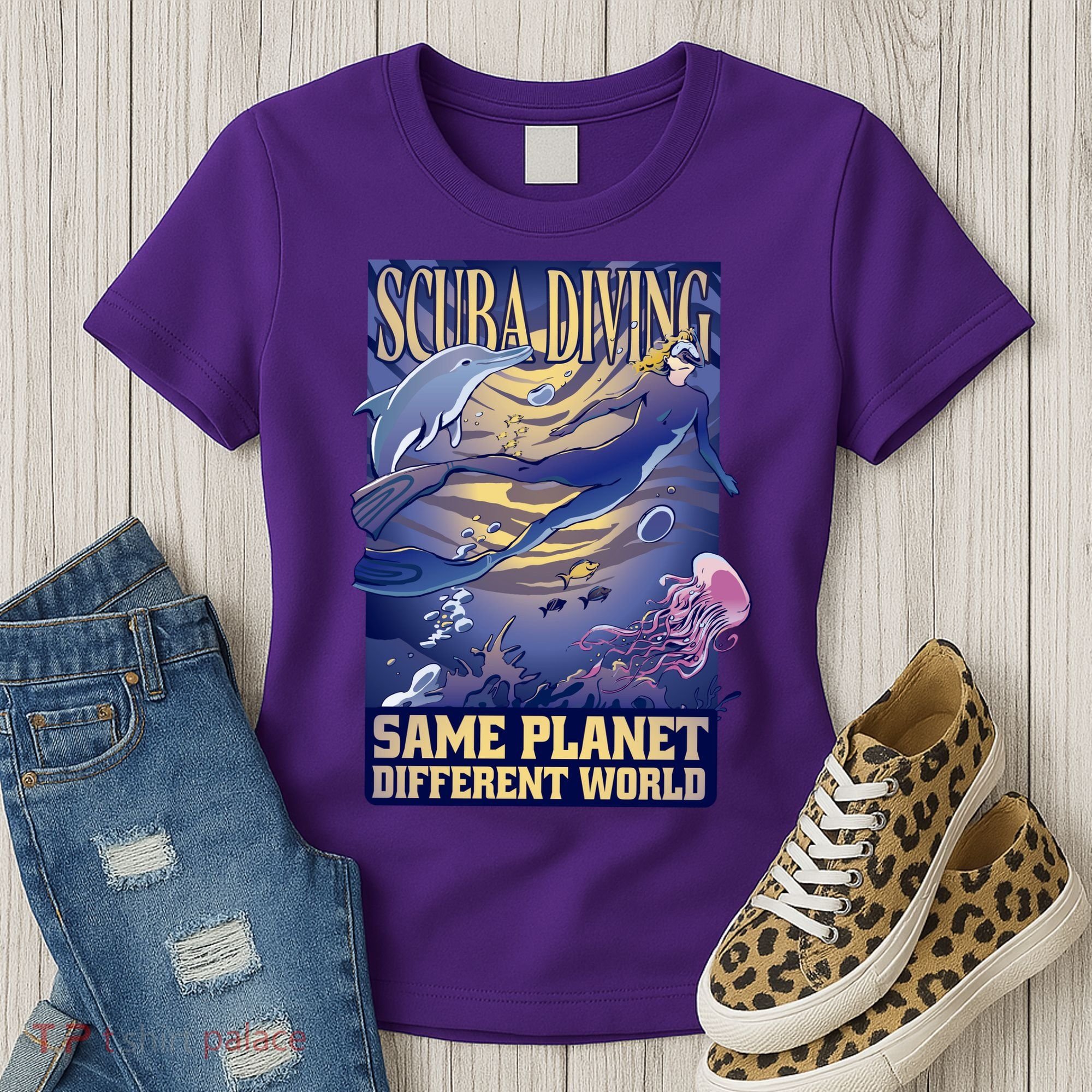 Scuba Diving Same Planet Different World Women's T-Shirt