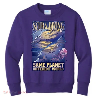 Scuba Diving Same Planet Different World Kids Sweatshirt