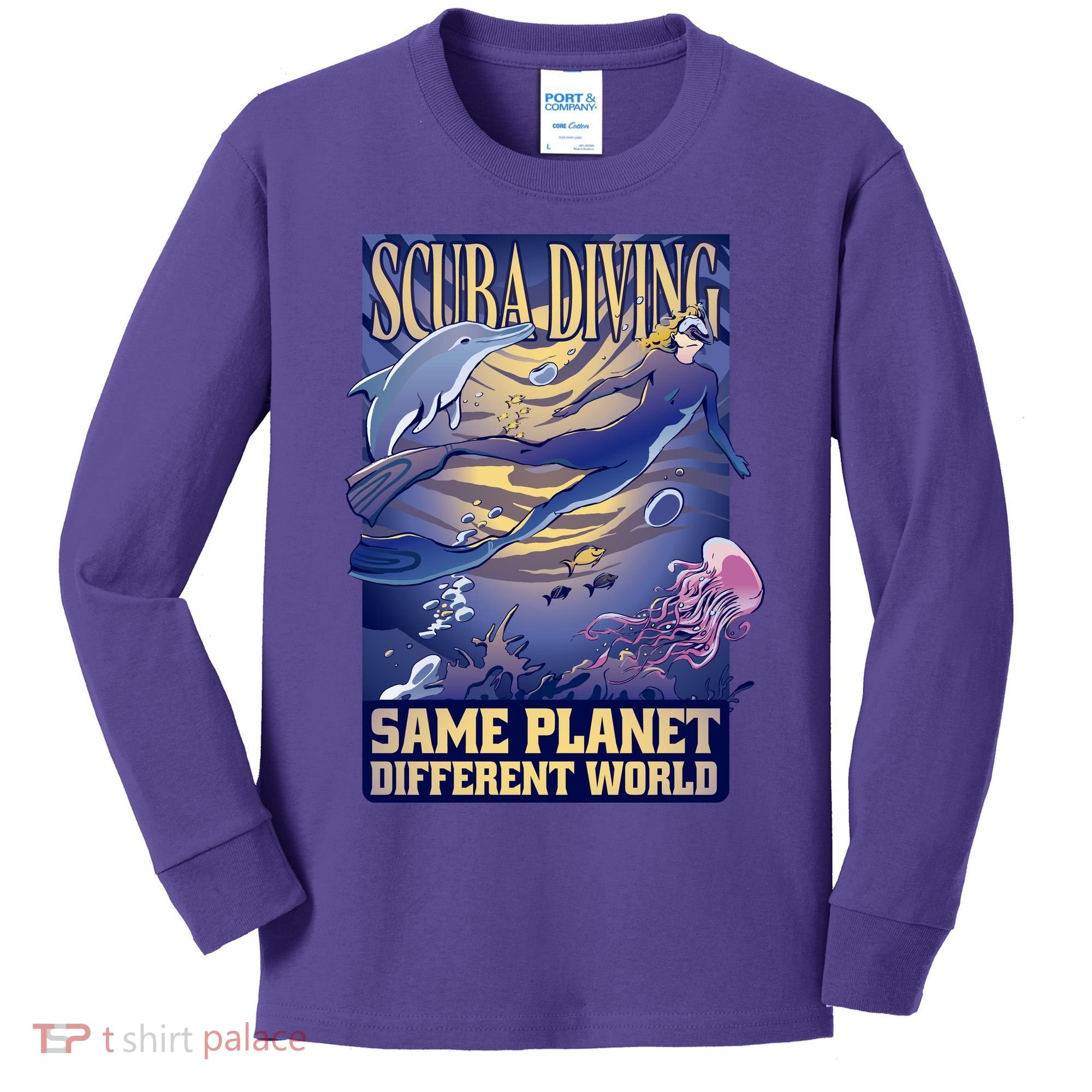 Scuba Diving Same Planet Different World Kids Long Sleeve Shirt