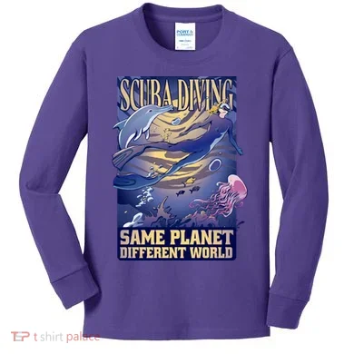 Scuba Diving Same Planet Different World Kids Long Sleeve Shirt