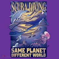 Scuba Diving Same Planet Different World Kids Long Sleeve Shirt thumb 2