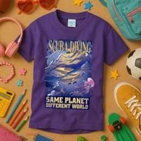 Scuba Diving Same Planet Different World Kids T-Shirt thumb 3