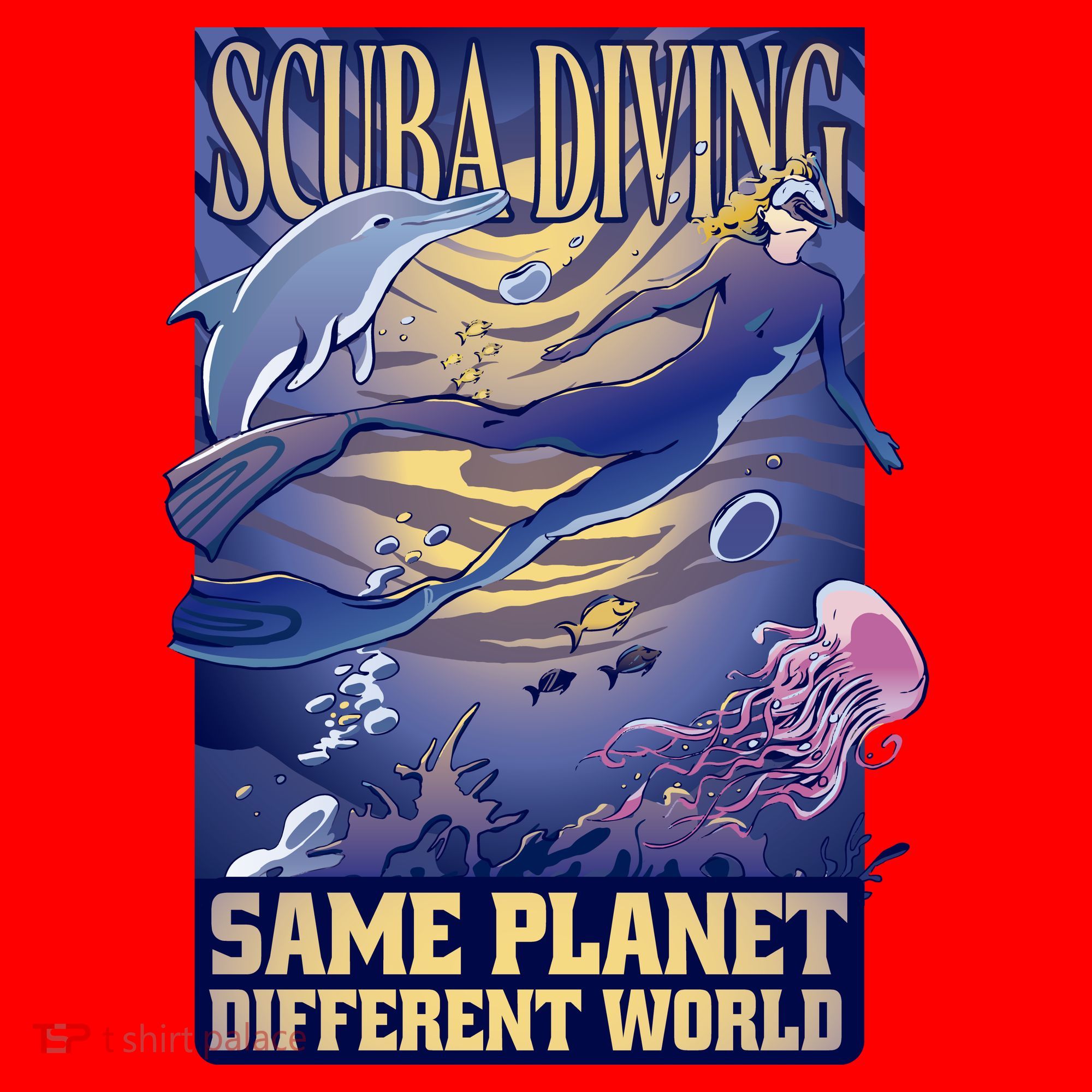 Scuba Diving Same Planet Different World Santa Hat
