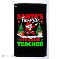 Santa Dabbing Santas Favorite 6Th Grade Teacher Christmas Gift Golf Towel thumb 0