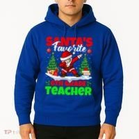 Santa Dabbing Santas Favorite 6Th Grade Teacher Christmas Gift Hoodie thumb 2