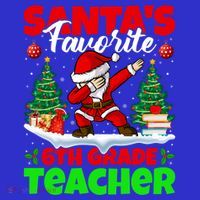 Santa Dabbing Santas Favorite 6Th Grade Teacher Christmas Gift Mousepad thumb 1
