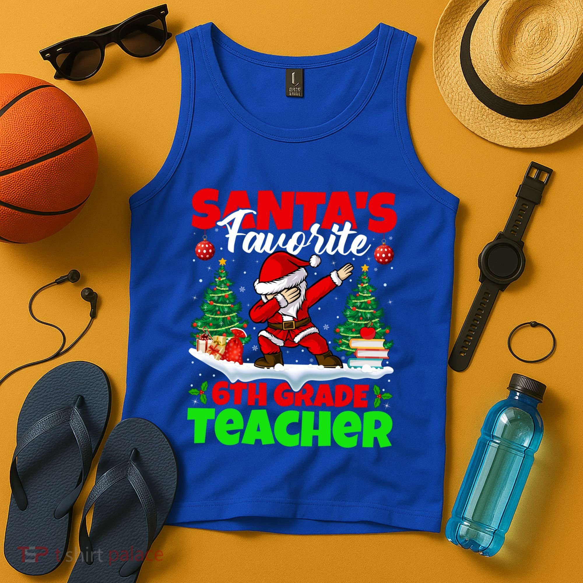 Santa Dabbing Santas Favorite 6Th Grade Teacher Christmas Gift Tank Top