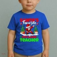 Santa Dabbing Santas Favorite 6Th Grade Teacher Christmas Gift Toddler T-Shirt thumb 2