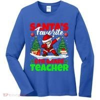 Santa Dabbing Santas Favorite 6Th Grade Teacher Christmas Gift Women's Long Sleeve Shirt thumb 0