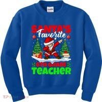 Santa Dabbing Santas Favorite 6Th Grade Teacher Christmas Gift Kids Sweatshirt thumb 0