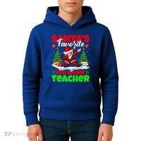 Santa Dabbing Santas Favorite 6Th Grade Teacher Christmas Gift Kids Hoodie thumb 4