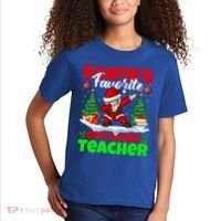 Santa Dabbing Santas Favorite 6Th Grade Teacher Christmas Gift Kids T-Shirt thumb 2