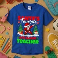 Santa Dabbing Santas Favorite 6Th Grade Teacher Christmas Gift Kids T-Shirt thumb 3