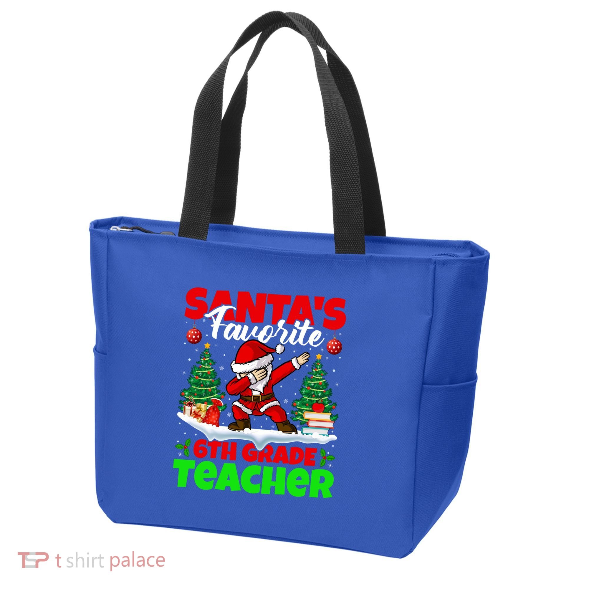 Santa Dabbing Santas Favorite 6Th Grade Teacher Christmas Gift Tote Bag