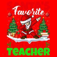 Santa Dabbing Santas Favorite 6Th Grade Teacher Christmas Gift Santa Hat thumb 1