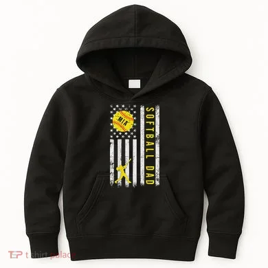 Softball Dad Kids Hoodie