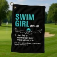 Swim Definition Super Cute Swimming Swimmers Gift Golf Towel thumb 1