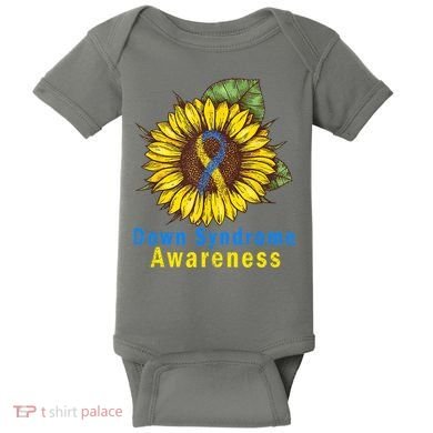 Sunflower Down Syndrome Awareness Baby Bodysuit