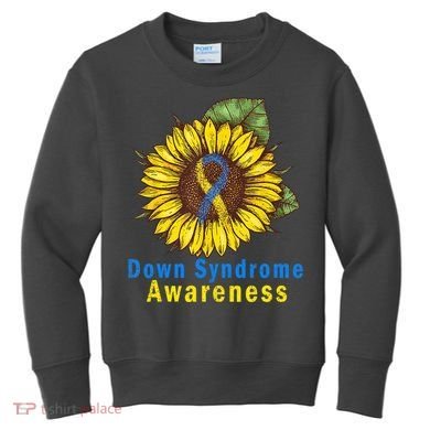 Sunflower Down Syndrome Awareness Kids Sweatshirt