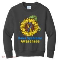Sunflower Down Syndrome Awareness Kids Sweatshirt thumb 0