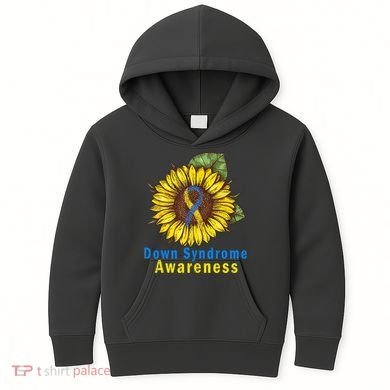 Sunflower Down Syndrome Awareness Kids Hoodie