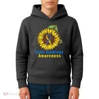 Sunflower Down Syndrome Awareness Kids Hoodie thumb 4