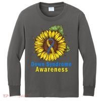 Sunflower Down Syndrome Awareness Kids Long Sleeve Shirt thumb 0